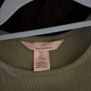 H&M Olive Green Maternity Midi Dress